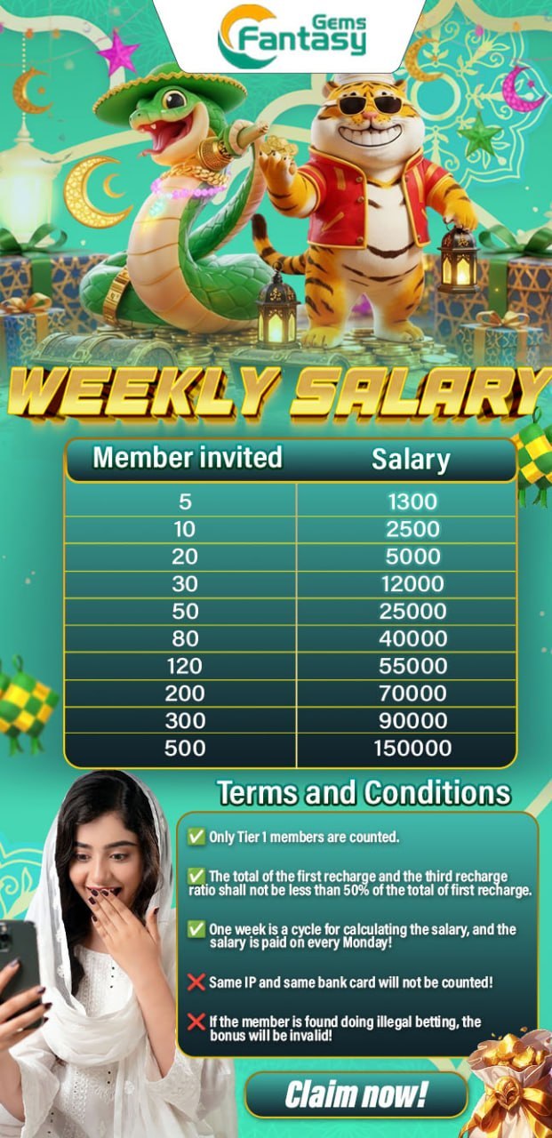 Fantasy Gems Weekly Salary and Referral Rewards Pakistan
